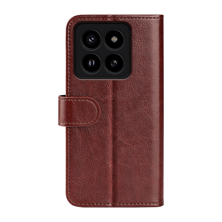 For Xiaomi 14 Pro R64 Texture Horizontal Flip Leather Phone Case in black, showcasing card slots and a sleek design.