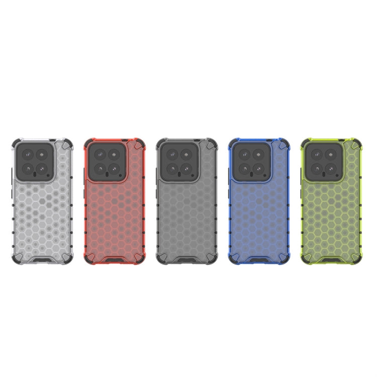 Black Shockproof Honeycomb Phone Case for Xiaomi 14, showcasing its stylish design and durable material.