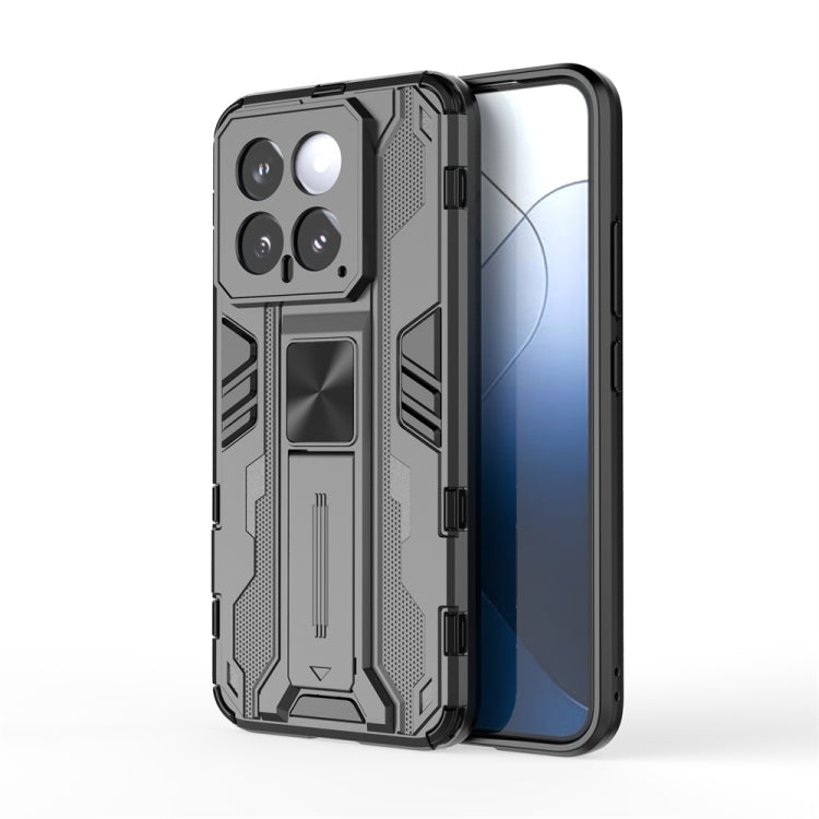 Black Supersonic Armor PC Hybrid TPU Phone Case for Xiaomi 14, showcasing its sleek design and durable materials.