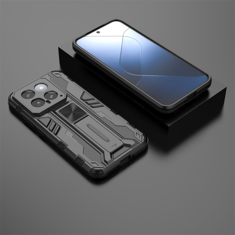 Black Supersonic Armor PC Hybrid TPU Phone Case for Xiaomi 14, showcasing its sleek design and durable materials.