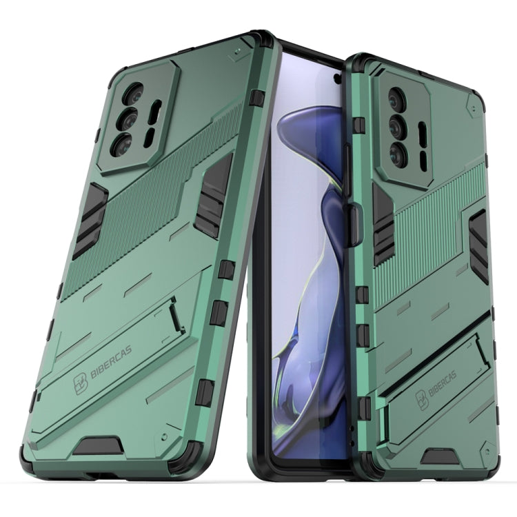 Xiaomi Mi 11T/11T Pro Punk Armor 2 in 1 case showcasing its durable PC and TPU materials with an invisible holder feature.