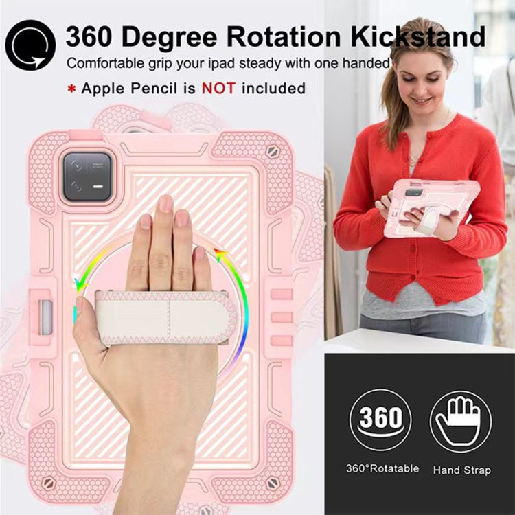 360 Degree Rotation PC Contrast Silicone Tablet Case for Xiaomi Pad 6, showcasing its durable design and protective features.