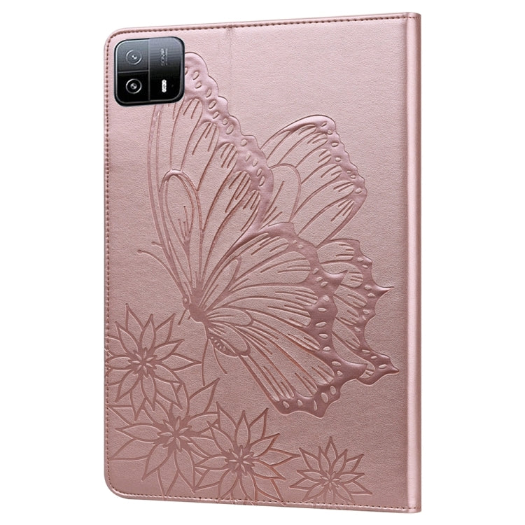 Big Butterfly Embossed Leather Tablet case for Xiaomi Pad 6 Max 14, showcasing its stylish design and practical features.