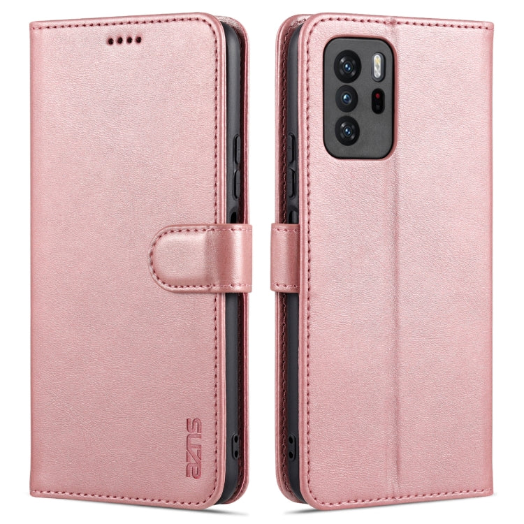 Xiaomi Poco X3 GT AZNS Skin Feel Calf Texture Horizontal Flip case in black, showcasing its elegant design and card slots.