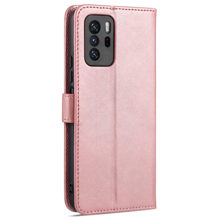 Xiaomi Poco X3 GT AZNS Skin Feel Calf Texture Horizontal Flip case in black, showcasing its elegant design and card slots.