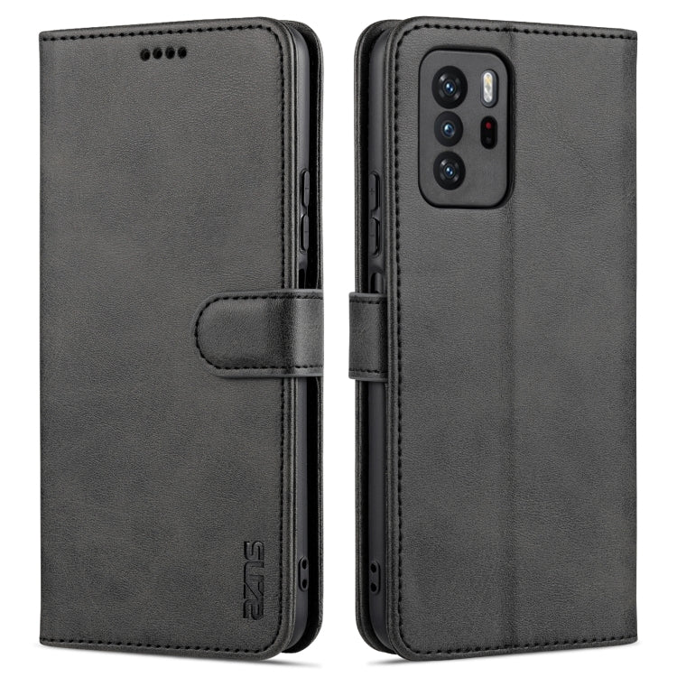 AZNS Skin Feel Calf Texture Horizontal Flip case for Xiaomi Poco X3 GT, showcasing its stylish design and practical features.