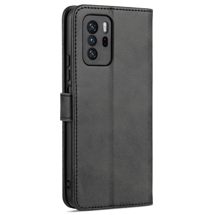 AZNS Skin Feel Calf Texture Horizontal Flip case for Xiaomi Poco X3 GT, showcasing its stylish design and practical features.