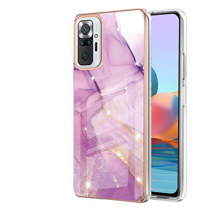 Electroplating Marble Case for Xiaomi Redmi Note 10 Pro, showcasing its stylish design and durable TPU material.