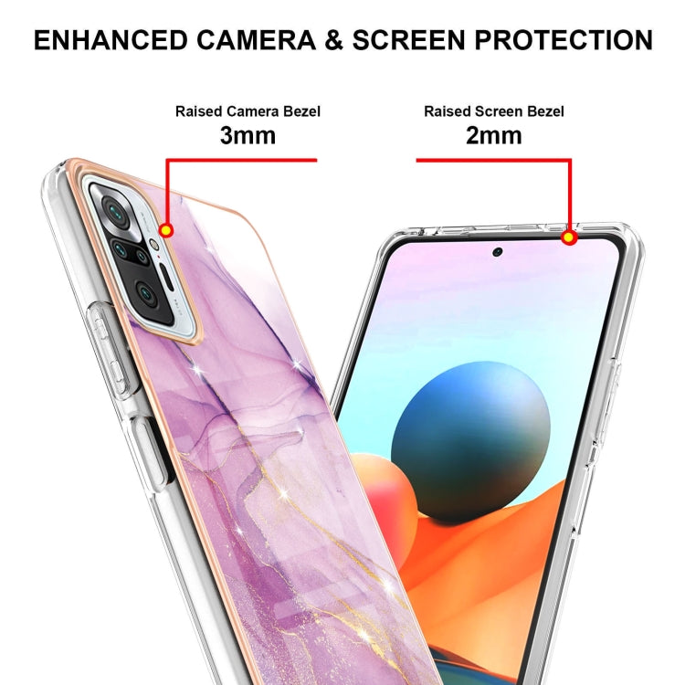 Electroplating Marble Case for Xiaomi Redmi Note 10 Pro, showcasing its stylish design and durable TPU material.