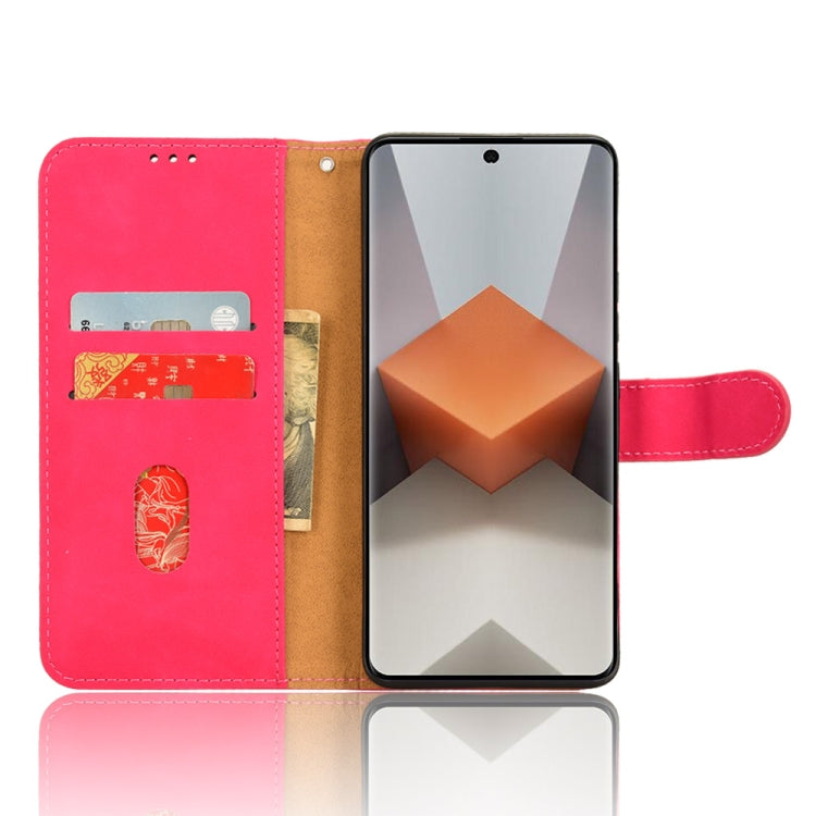 Xiaomi Redmi Note 13 Pro+ 5G Skin Feel Magnetic Flip Leather Phone Case in black, showcasing its elegant design and card slots.