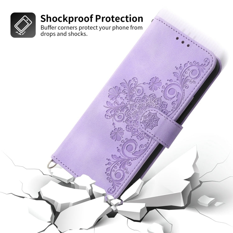 Xiaomi Redmi Note 13 Pro 5G wallet case featuring embossed flowers design, showcasing durability and functionality.