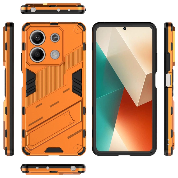 Orange Punk Armor 2 in 1 PC + TPU Phone Case for Xiaomi Redmi Note 13, showcasing its durable design and precise cutouts.