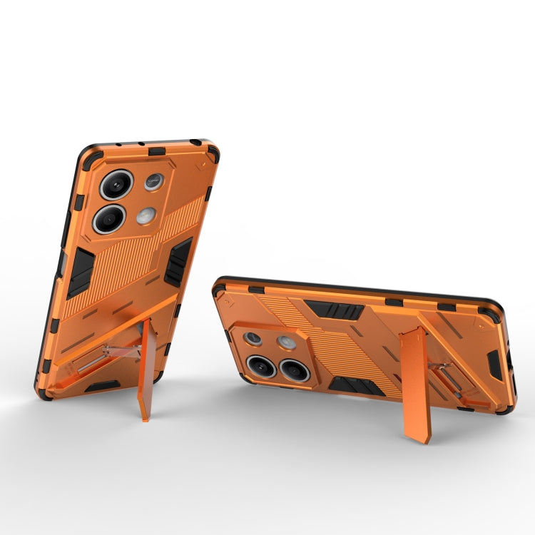 Orange Punk Armor 2 in 1 PC + TPU Phone Case for Xiaomi Redmi Note 13, showcasing its durable design and precise cutouts.