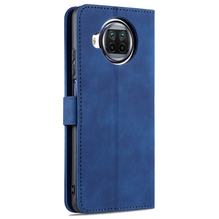 AZNS Skin Feel Calf Texture Horizontal case for Xiaomi Redmi Note 9 Pro 5G, showcasing its elegant design and functional features.