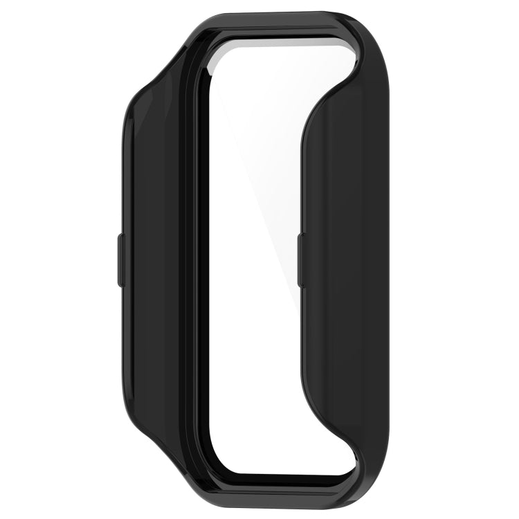 Protective case for Xiaomi Smart Band 8 Active and Redmi Band 2 made of PC and tempered glass, showcasing its sleek design and full coverage.