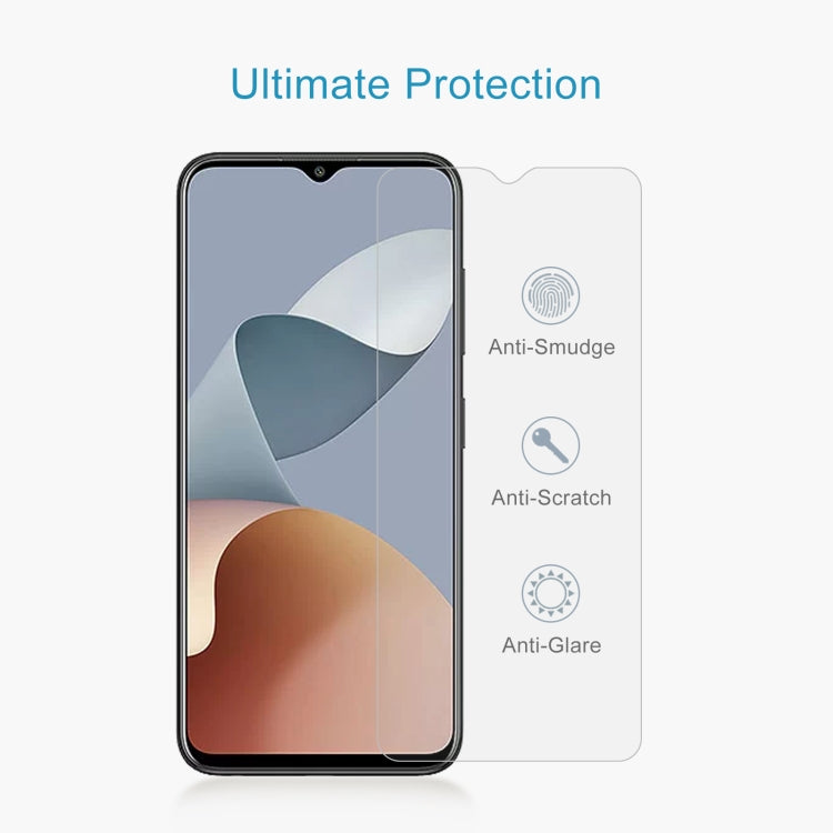 10 pieces of 0.26mm 9H tempered glass film for ZTE Blade A73, showcasing its clarity and protective features.