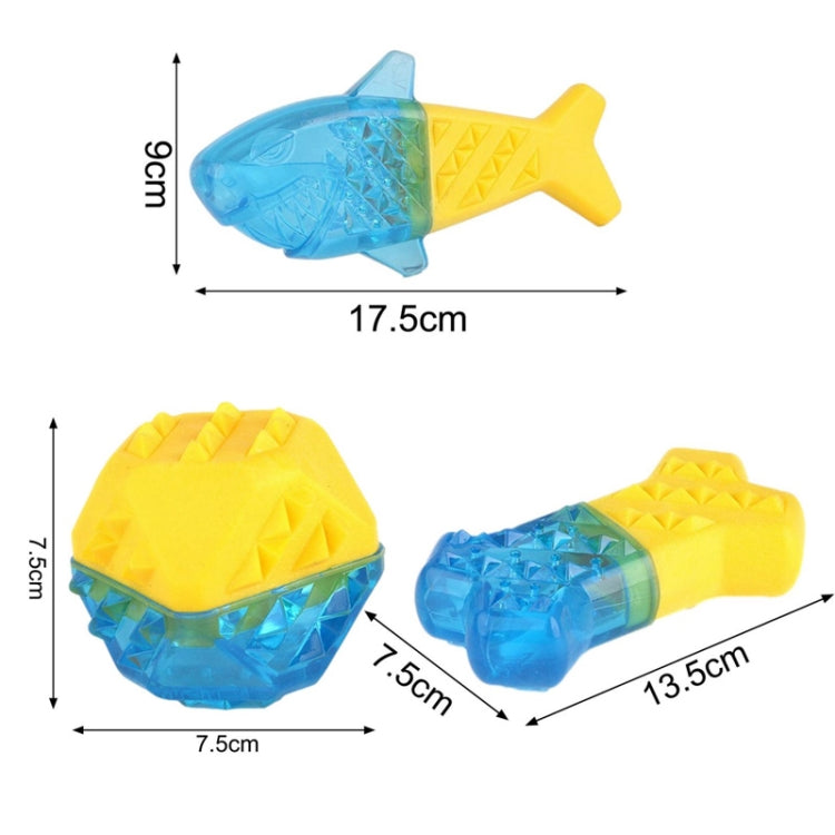 Frozen Bone Toys for dogs made of TPR material, featuring a bone, ball, and fish design, ideal for dental care and play.