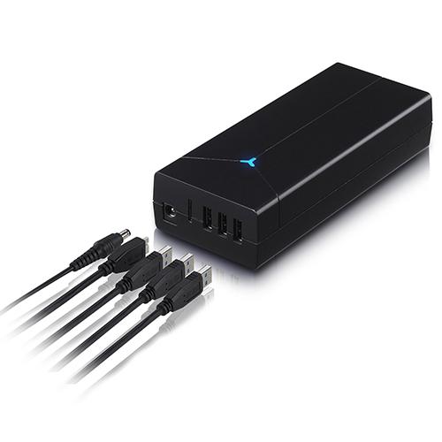 FSP Universal Notebook Power Adapter 110W 19V with three USB 3.0 ports, showcasing its sleek design and detachable cable.