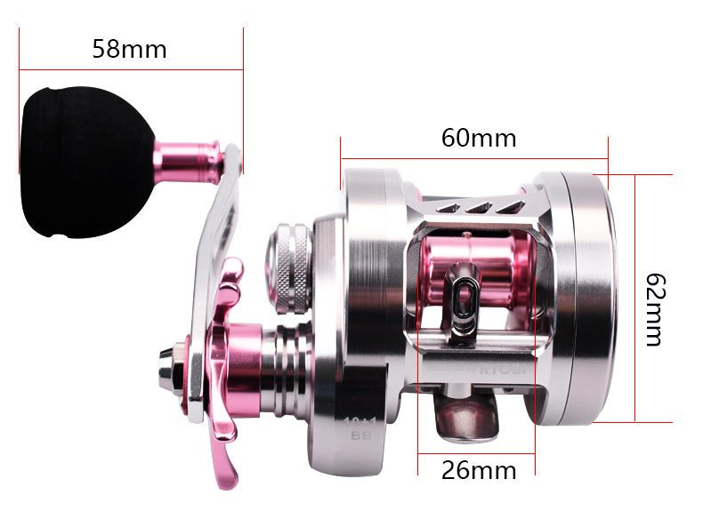 Full metal jigging reel with 10+1BB, designed for sea fishing, featuring a 6.8:1 gear ratio and 12kg max drag power.