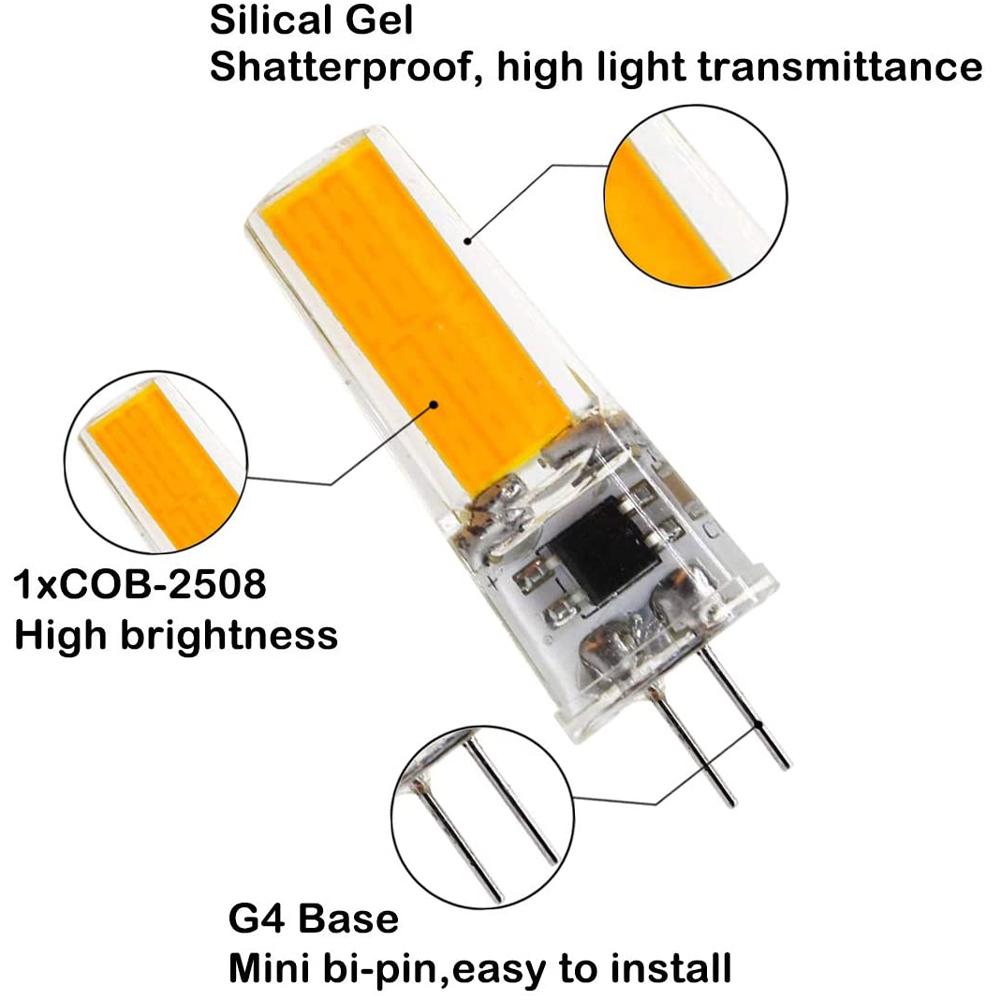 G4 LED bi-pin light bulbs in various wattages for landscape lighting, showcasing their modern design and energy efficiency.