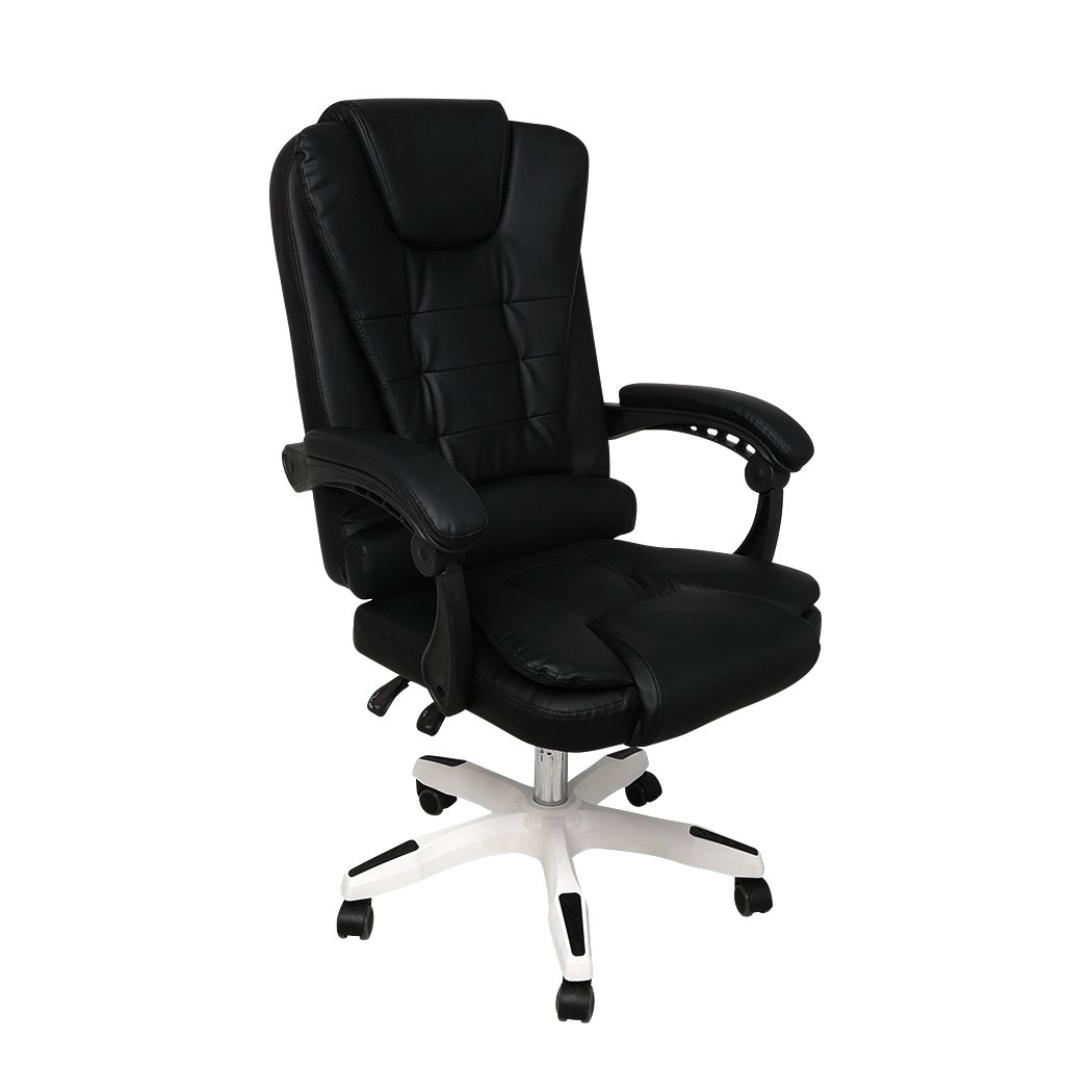 Gaming Chair Office Computer Seat in sleek black PU leather with ergonomic design and adjustable features.