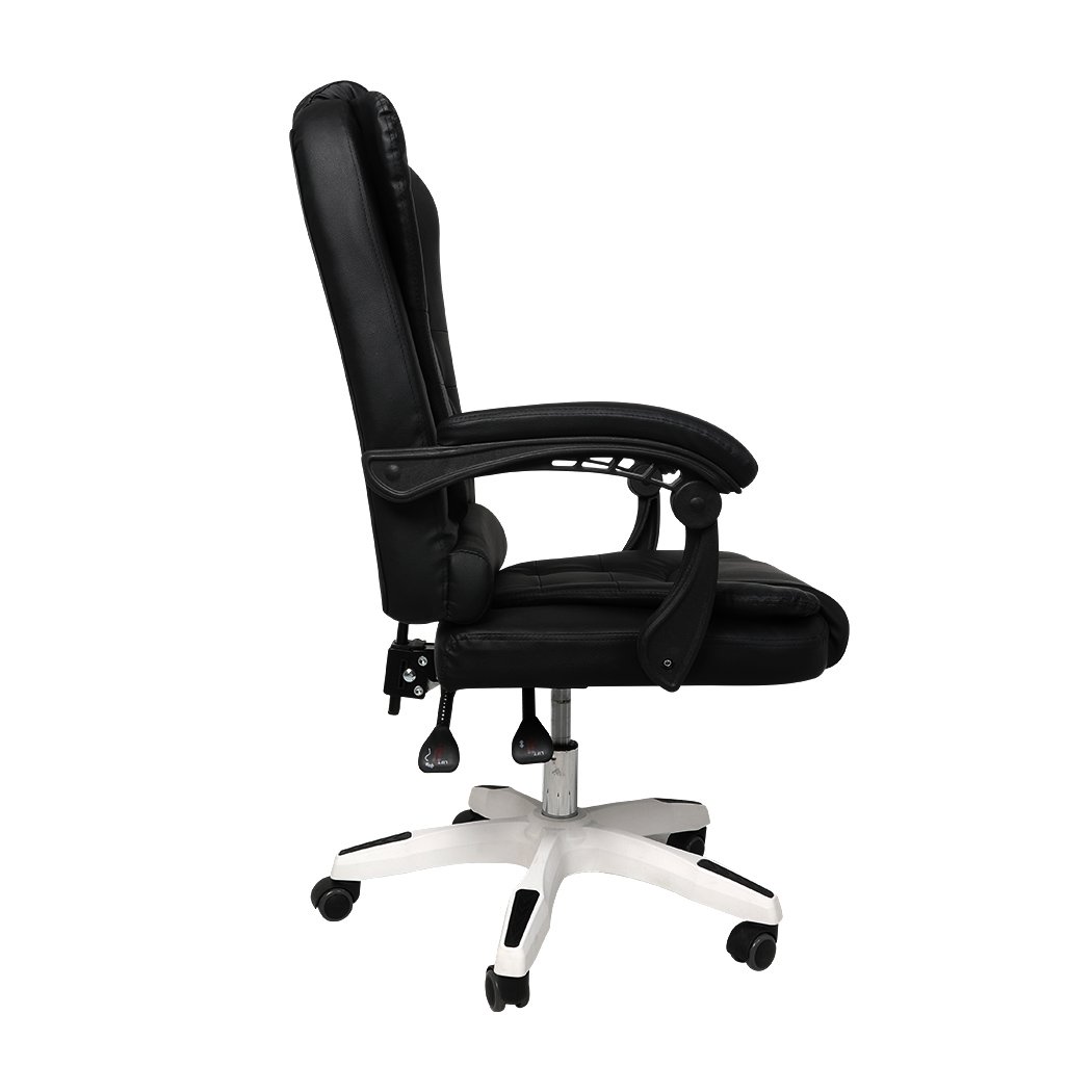 Gaming Chair Office Computer Seat in sleek black PU leather with ergonomic design and adjustable features.