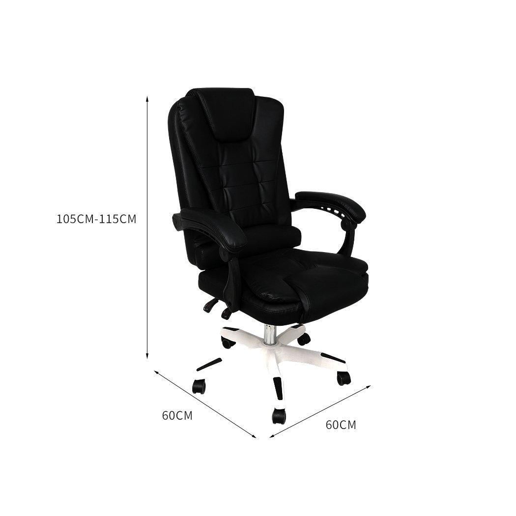 Gaming Chair Office Computer Seat in sleek black PU leather with ergonomic design and adjustable features.