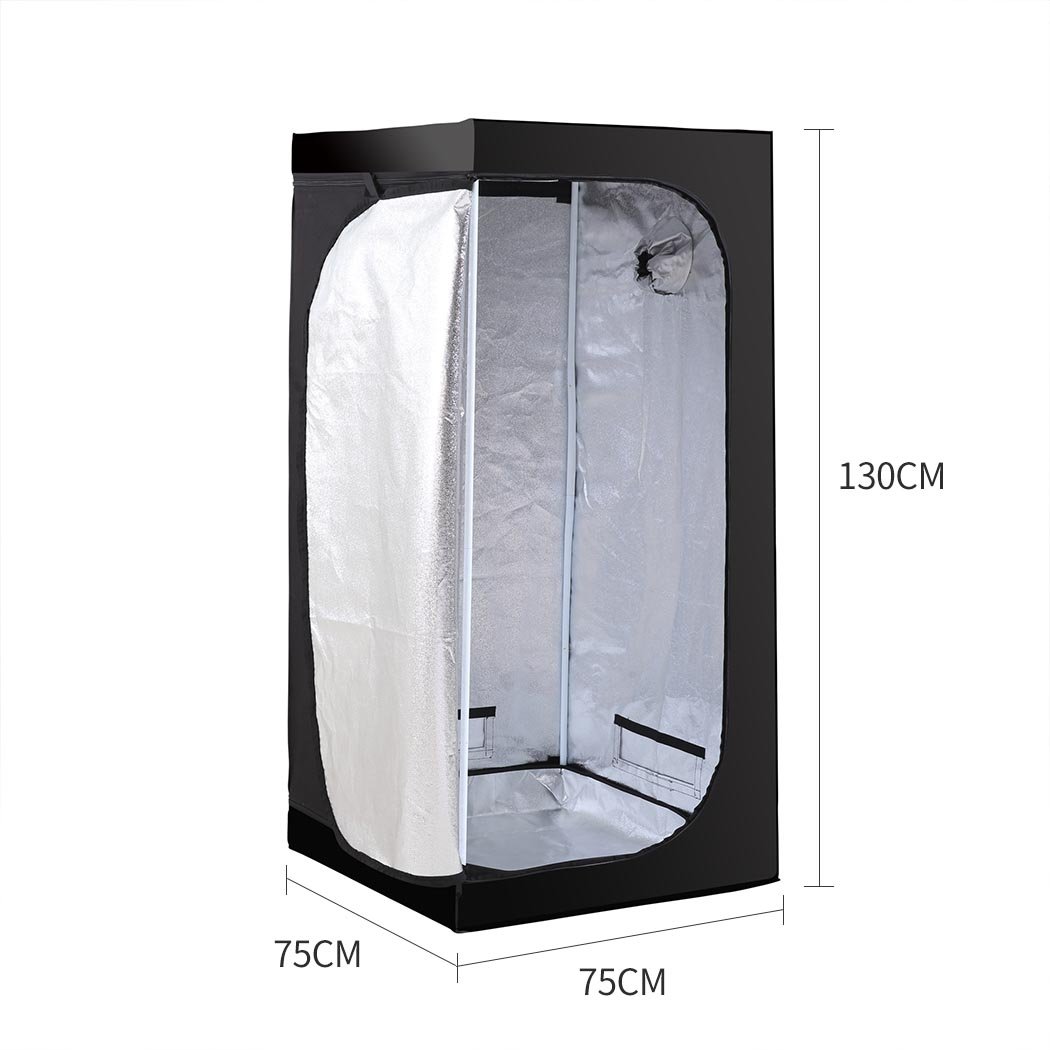 Garden Hydroponics Grow Room Tent made of reflective aluminum and durable 600D Oxford cloth, featuring zippered doors and spacious interior.