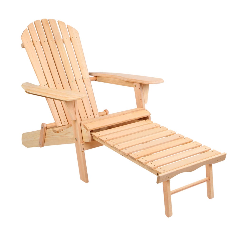 Gardeon Outdoor Furniture Sun Lounge Chairs in classic Adirondack style, featuring eco-friendly paint and sturdy hemlock wood construction.