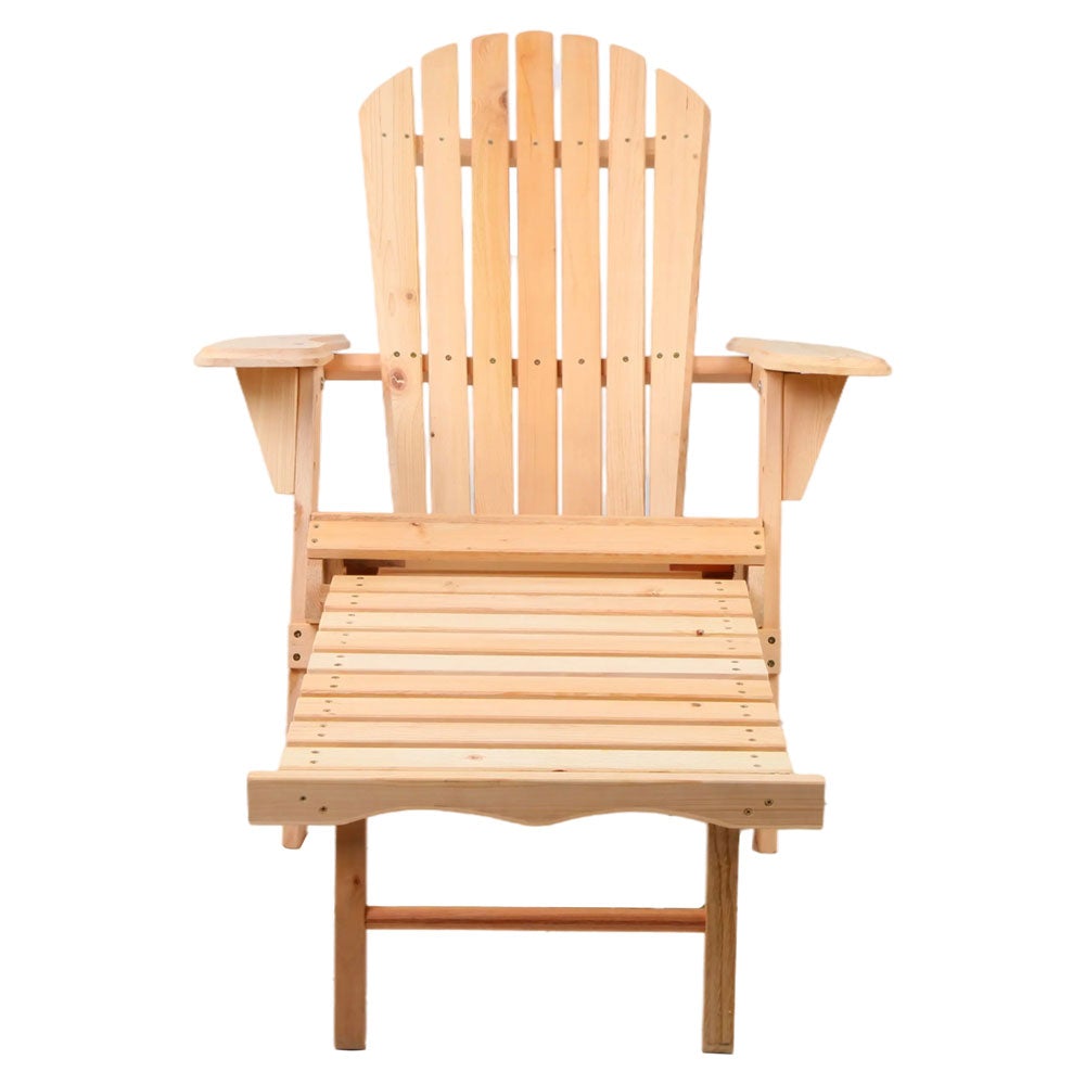 Gardeon Outdoor Furniture Sun Lounge Chairs in classic Adirondack style, featuring eco-friendly paint and sturdy hemlock wood construction.