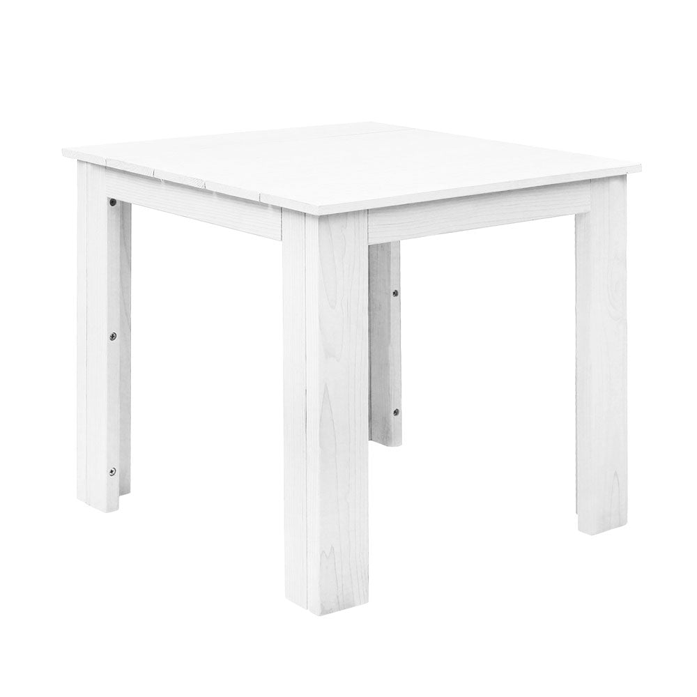 Gardeon Outdoor Side Beach Table in white, showcasing its elegant design and smooth finish, perfect for indoor and outdoor use.