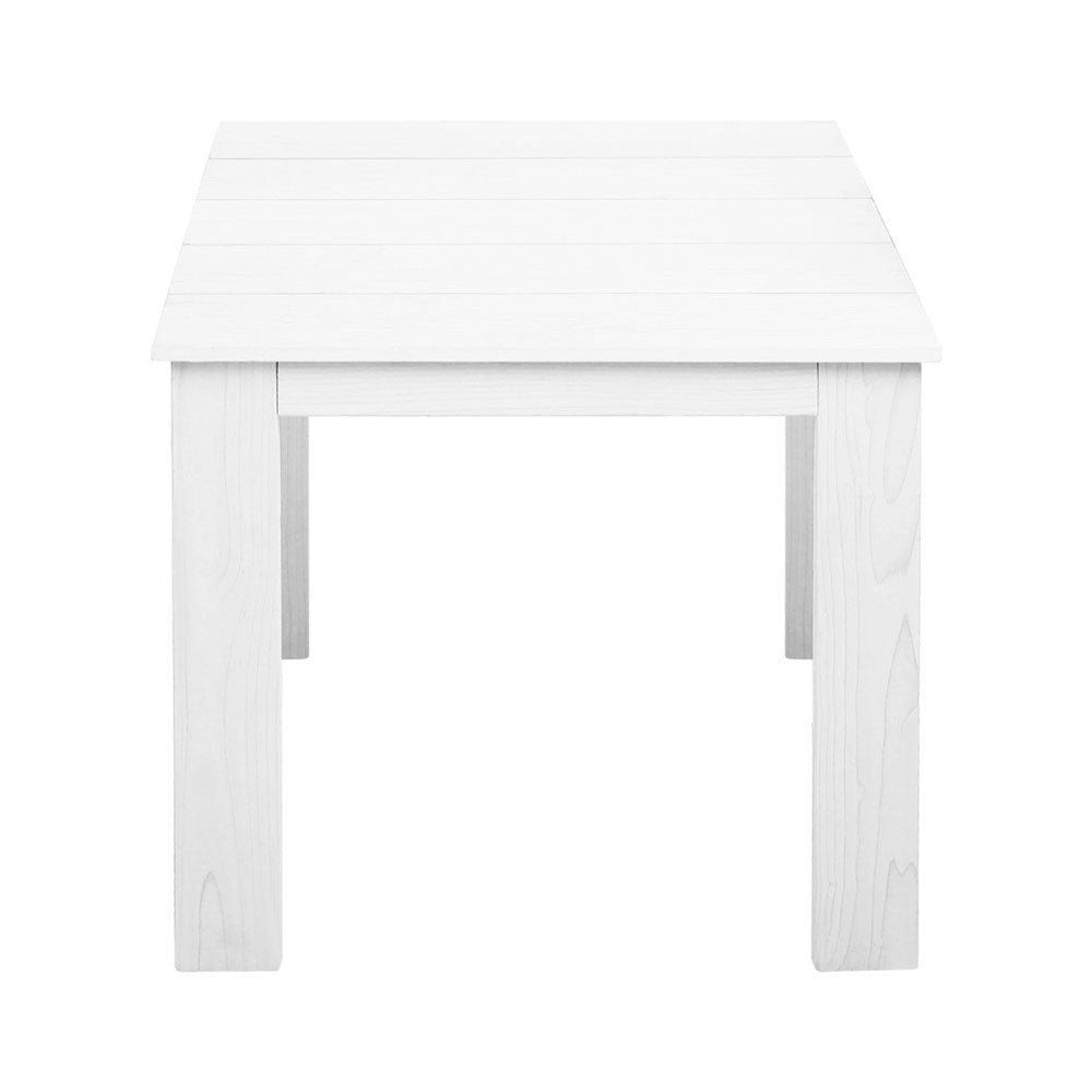 Gardeon Outdoor Side Beach Table in white, showcasing its elegant design and smooth finish, perfect for indoor and outdoor use.