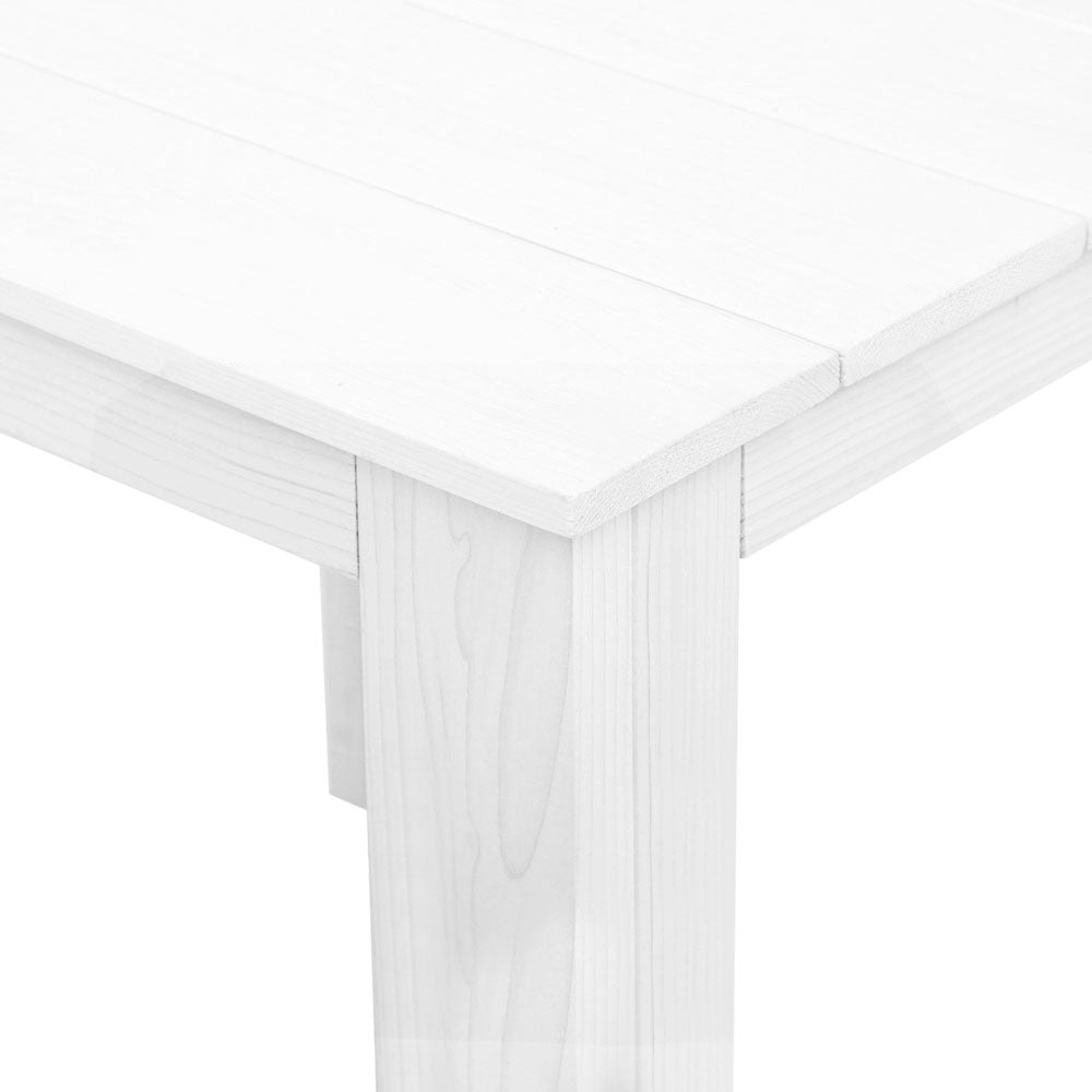 Gardeon Outdoor Side Beach Table in white, showcasing its elegant design and smooth finish, perfect for indoor and outdoor use.