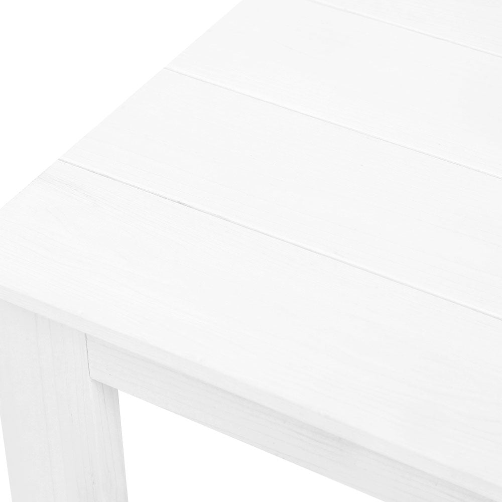 Gardeon Outdoor Side Beach Table in white, showcasing its elegant design and smooth finish, perfect for indoor and outdoor use.