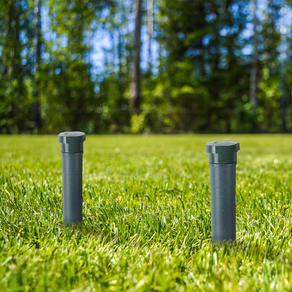 Gardeon Snake Repeller featuring six units in a garden setting, designed to deter snakes and pests with ultrasonic technology.