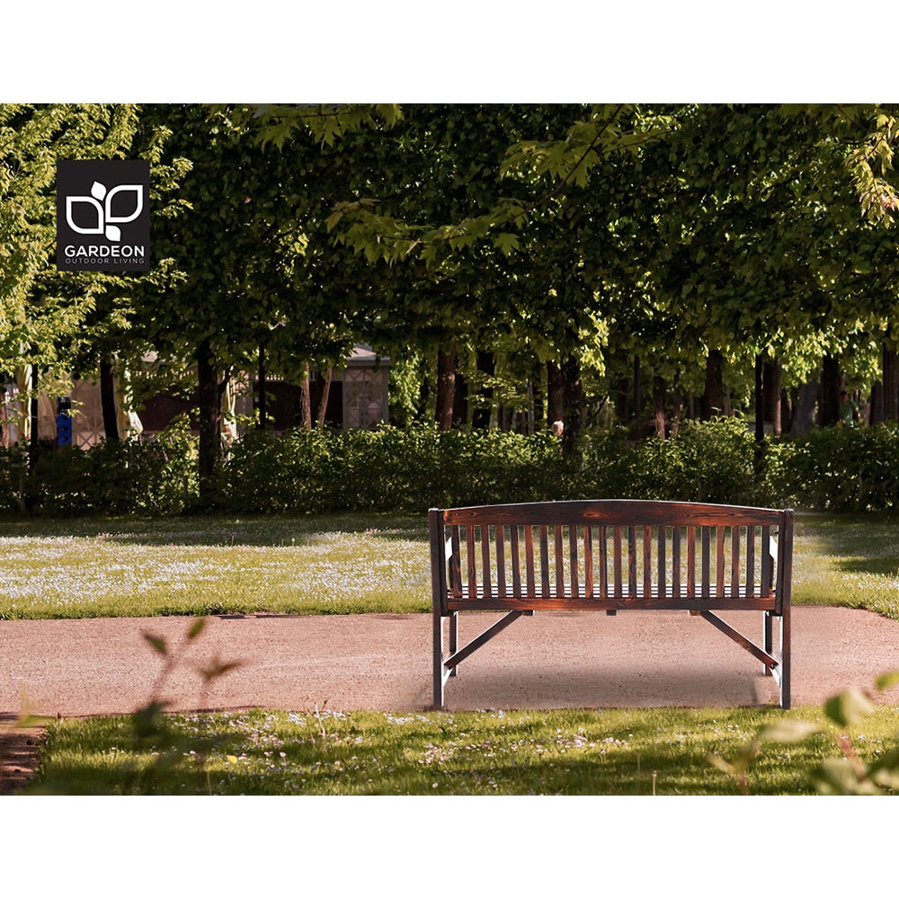 Gardeon Wooden Garden Bench made of natural fir wood, showcasing rustic design and sturdy construction, suitable for outdoor and indoor use.