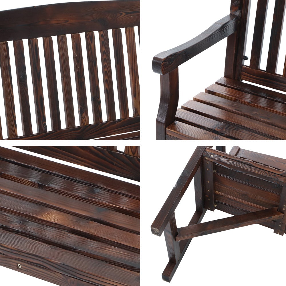 Gardeon Wooden Garden Bench made of natural fir wood, showcasing rustic design and sturdy construction, suitable for outdoor and indoor use.