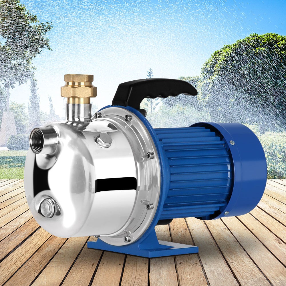 Giantz 2300W High Pressure Water Pump with stainless steel body and brass fittings, designed for home and garden use.