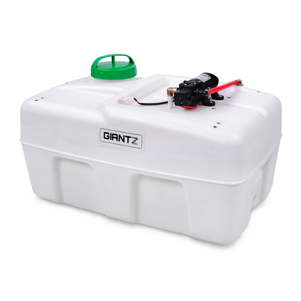 Giantz 50L ATV Garden Weed Sprayer with three nozzles and a long hose, designed for efficient weed control and gardening tasks.