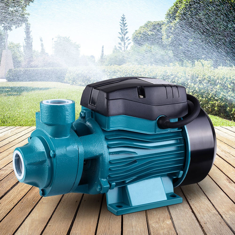 Giantz Peripheral Water Pump with brass impeller and cast iron body, designed for efficient garden irrigation and water pressure enhancement.