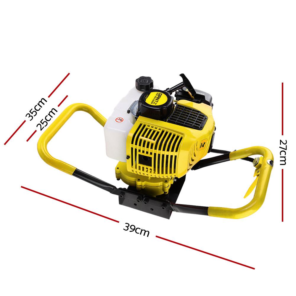 Giantz 80CC Petrol Post Hole Digger with motor and handles, showcasing its robust design and advanced features for efficient digging.