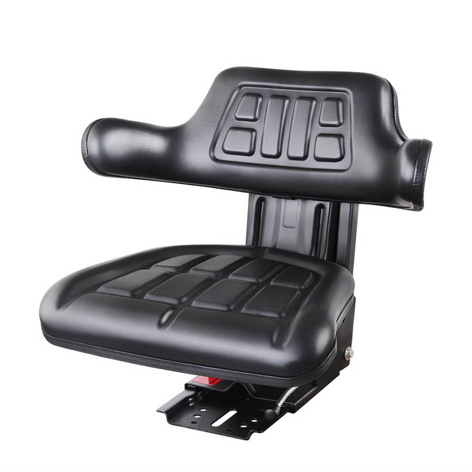 Giantz PU Leather Tractor Seat in black, featuring adjustable suspension and padded comfort.