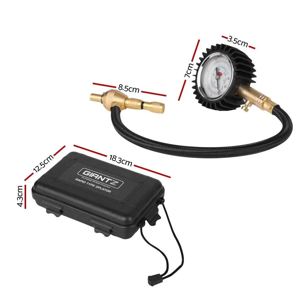 Giantz Tyre Deflater with Pressure Gauge Valve, featuring a durable design and easy-to-read display for accurate tyre pressure monitoring.