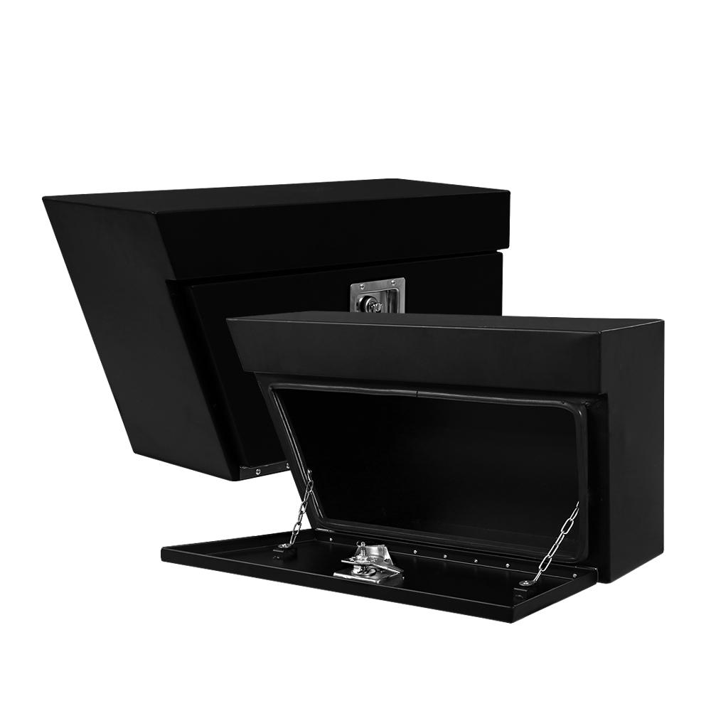 Giantz Ute Tool Box made of heavy-duty powder-coated steel, designed for under tray installation, featuring a front opening lid and T-handle lock.