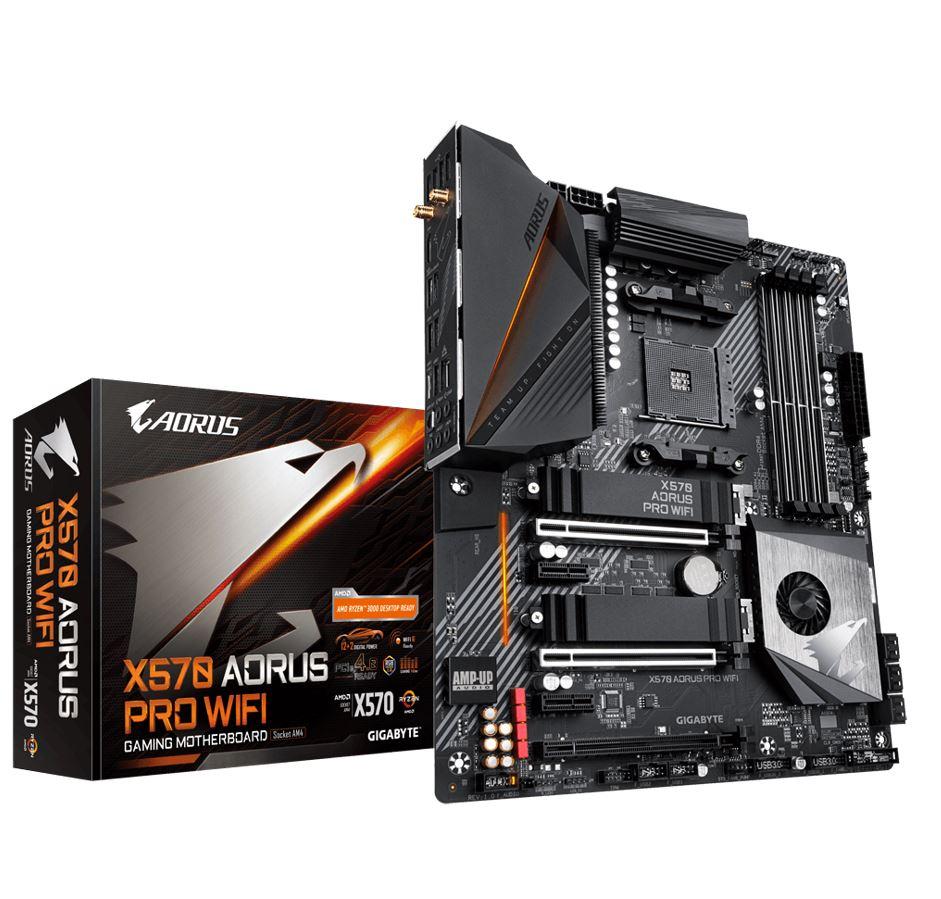 GIGABYTE X570 AORUS PRO WIFI Ryzen AM4 ATX Motherboard showcasing its advanced features and design.