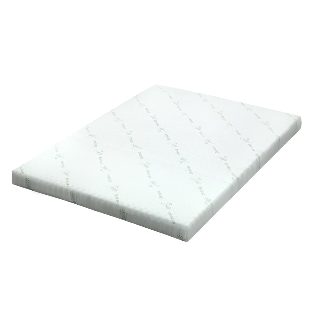 Giselle Bedding Cool Gel Memory Foam Mattress Topper with Bamboo Cover, showcasing its plush design and breathable fabric.