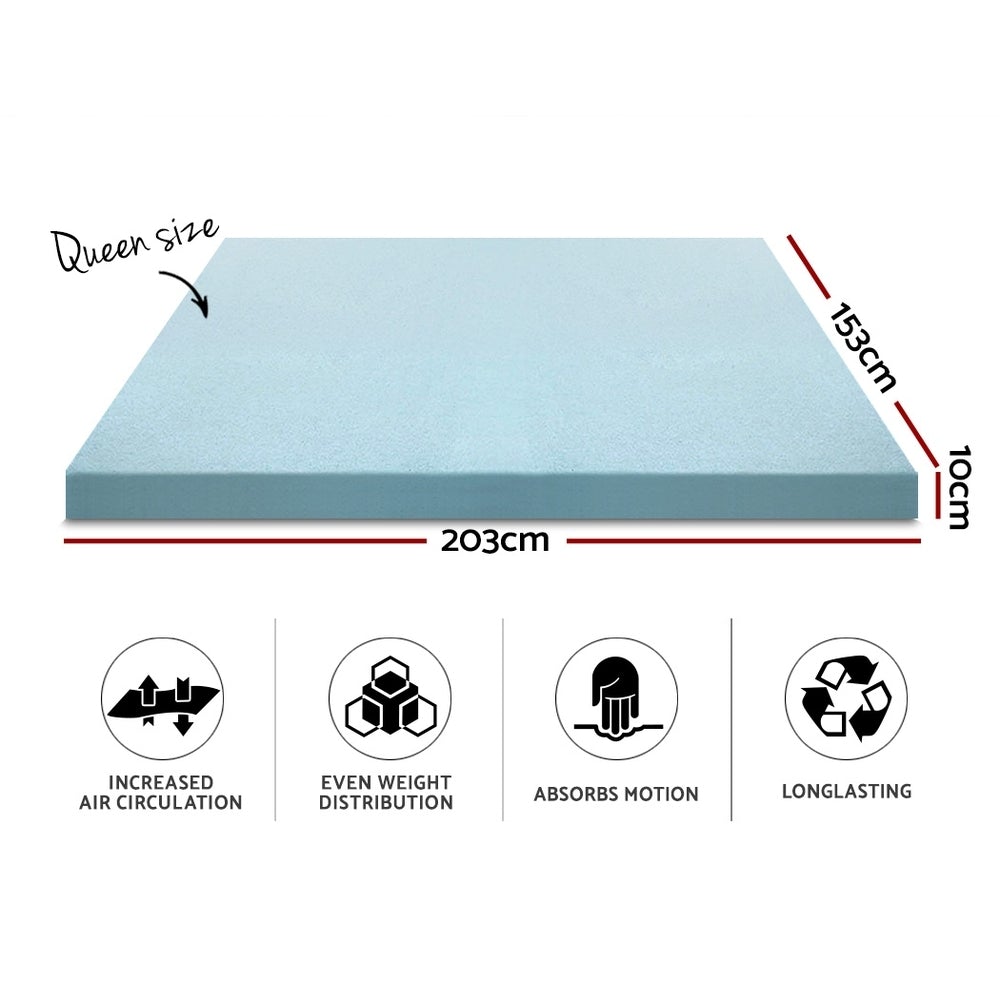 Giselle Bedding Cool Gel Memory Foam Mattress Topper with Bamboo Cover, showcasing its plush design and breathable fabric.