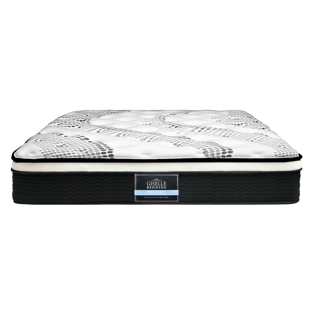 Giselle Bedding Como Euro Top Pocket Spring Mattress, 32cm thick, showcasing plush Euro Top padding and luxurious jacquard fabric.