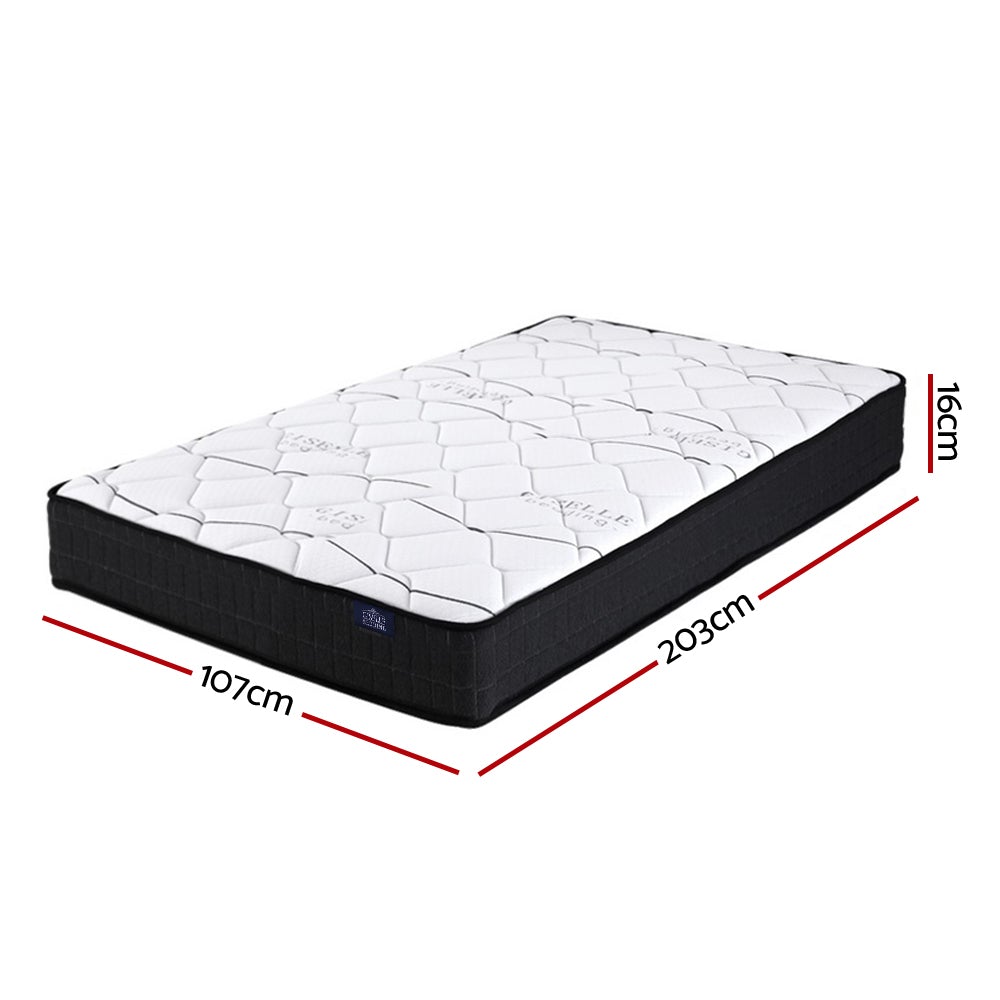 Giselle Bedding Glay Bonnell Spring Mattress, 16cm thick, King Single size with soft quilting and premium fabric.