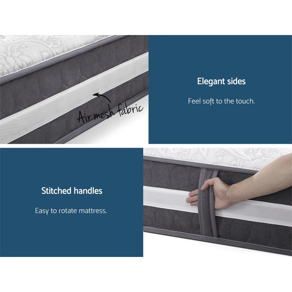 Giselle Bedding Lotus Tight Top Pocket Spring Mattress, 30cm thick, featuring Belgium knitted fabric and 7-zone pocket spring system.